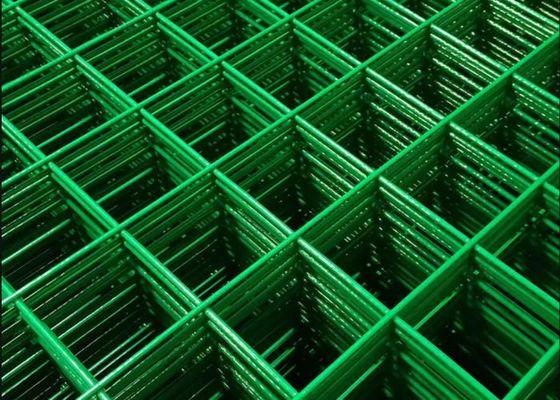 پانل‌های حصار سیم جوشی با روکش وینیل سبز 1.8 متری سوراخ مستطیلی ورق‌های مش جوش